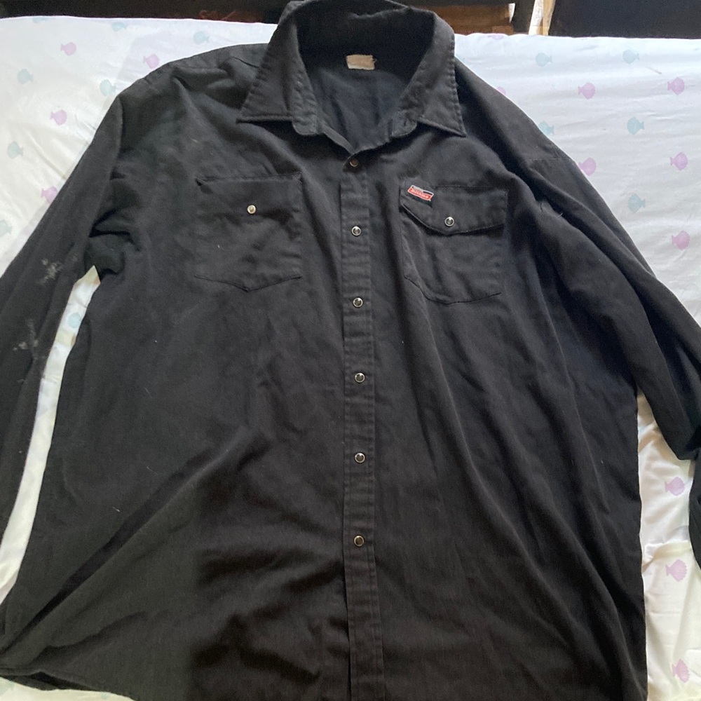 Men's dickies button up Black Shirt